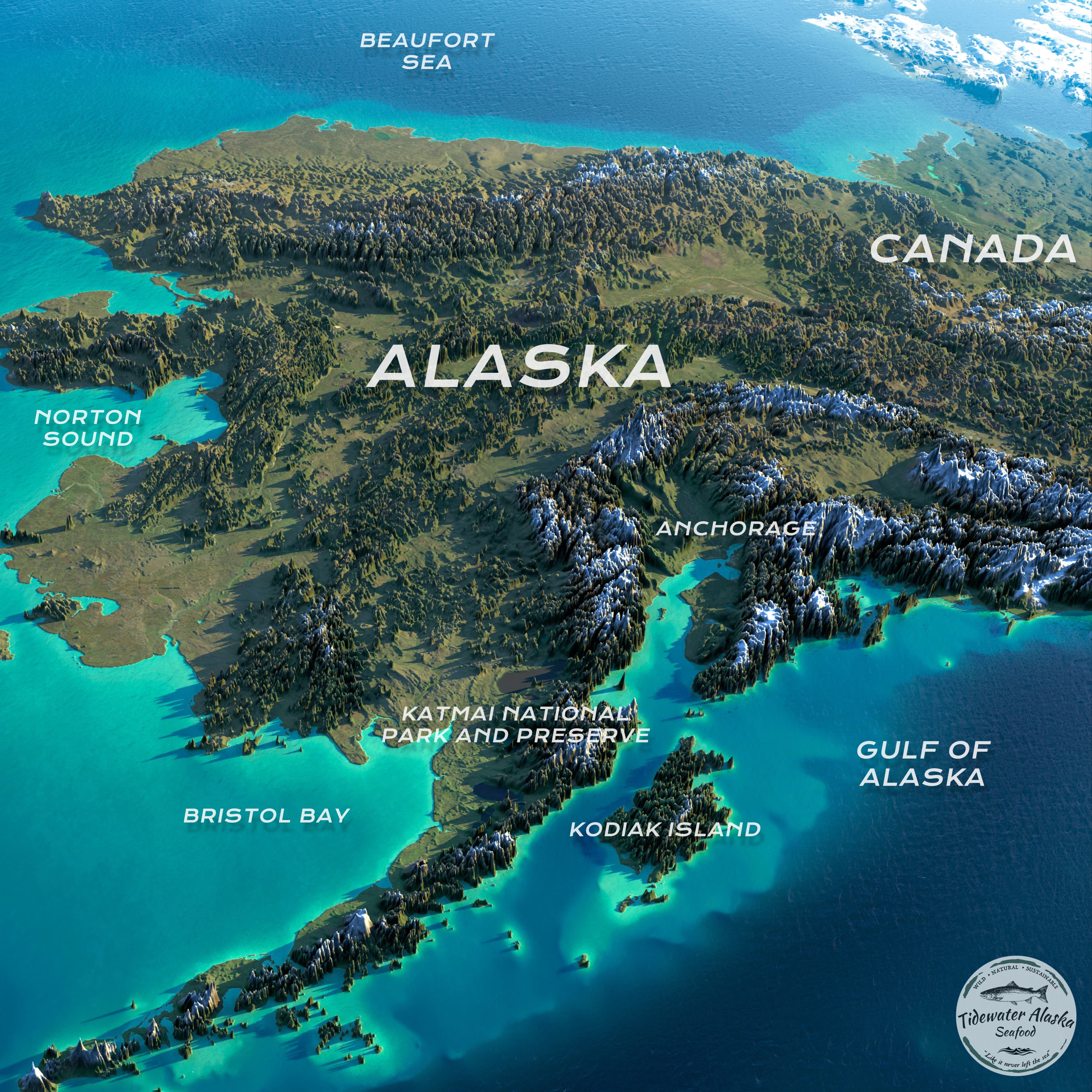 Alaska fishing map